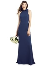 Bridesmaids Dress: After Six Bridesmaids SPRING 2020 - 6827 - Bow-Neck Open-Back Trumpet Gown