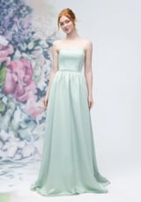 Bridesmaids Dress: Morilee Bridesmaids Collection: 3030019 - Scallop Edged Strapless Satin A-Line Bridesmaid Dress