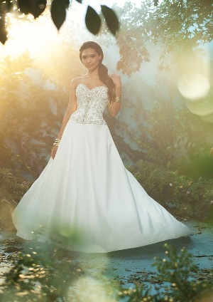 Wedding Dress - DISNEY ALFRED ANGELO COLLECTION - 222 JASMINE - Net over Satin, Satin, Metallic Embroidery, Rhinestones, Crystal Beading, Sequins | AlfredAngeloDisney Bridal Gown