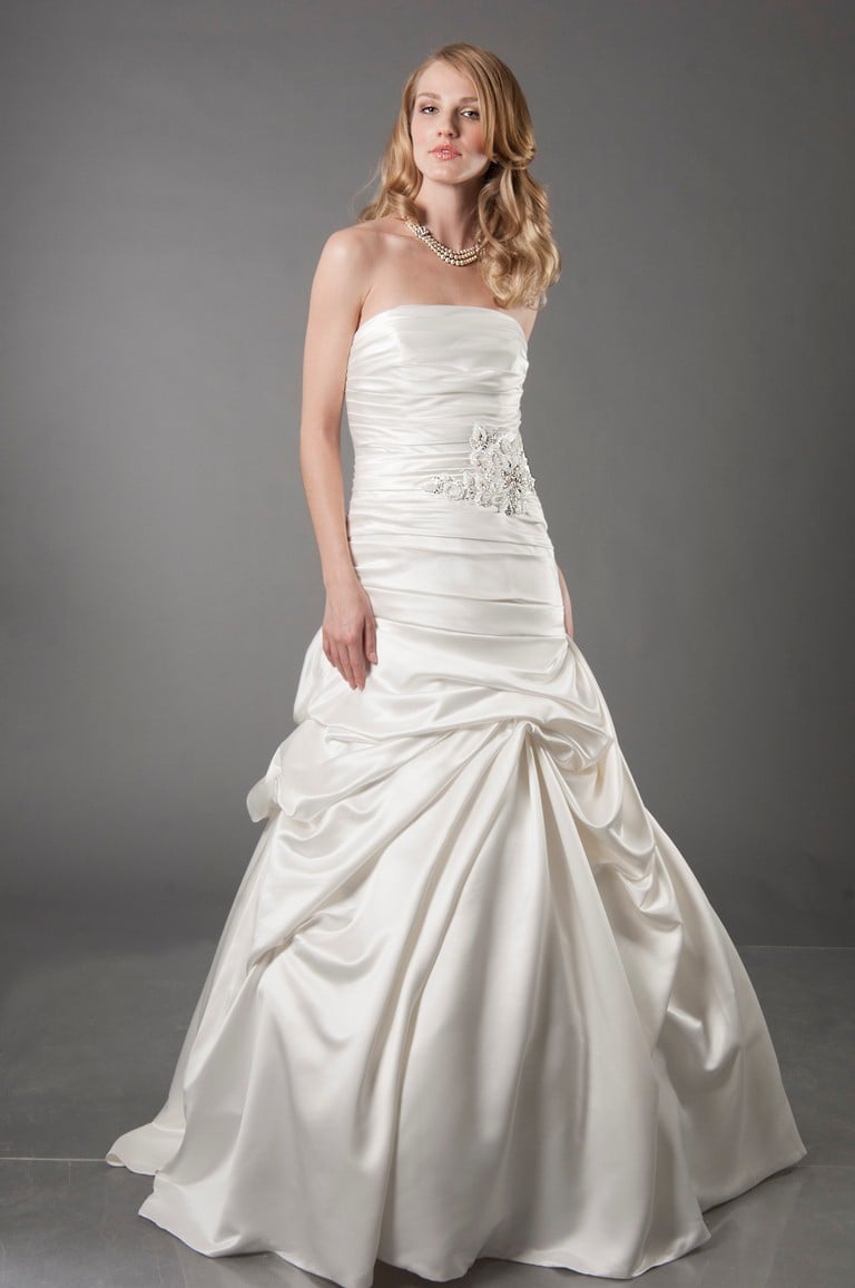 Wedding Dress - JAI Style 9130 - Asymetrical Satin | Jai Bridal Gown