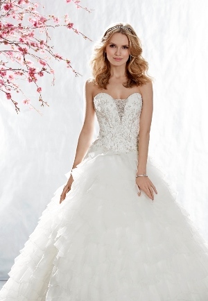 Wedding Dress - Madison - Style 5020 - LACE & ORGANZA, TIE BACK | Madison Bridal Gown