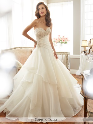 Wedding Dress - Sophia Tolli SPRING 2017 Collection - Y11711 Bardot | SophiaTolliByMonCheri Bridal Gown