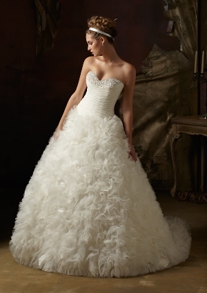 Wedding Dress - Mori Lee Blue FALL 2012 Collection: 4961 - Diamante Beading on Ruffled Organza and Tulle | MoriLee Bridal Gown