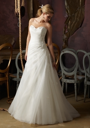 Wedding Dress - Mori Lee Blue FALL 2012 Collection: 4971 - Crystal Beaded Lace on Organza and Tulle | MoriLee Bridal Gown