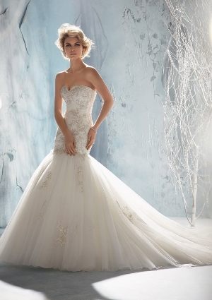 Wedding Dress - Mori Lee Bridal FALL 2013 Collection: 1956 - Beaded, Embroidered Appliques on Tulle | MoriLee Bridal Gown